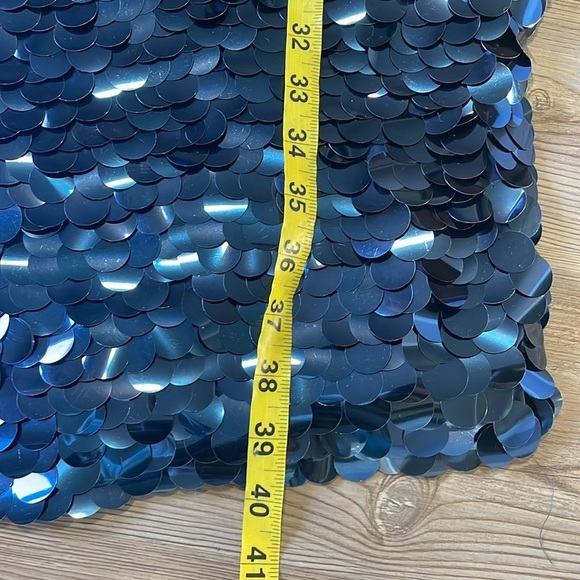 Black Tie  He-Ro Industries Vintage sequined dress Navy Silk Cocktail Evening 14 - Picture 11 of 13